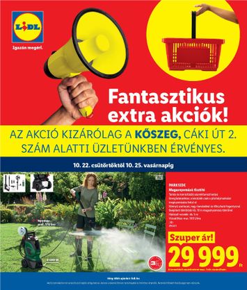 Akciós újság Lidl - Lidl - Kőszeg érvényes 10.22.-tól 10.25.-ig - 1 oldal