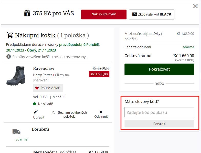 EMP shop slevov&yacute; k&oacute;d
