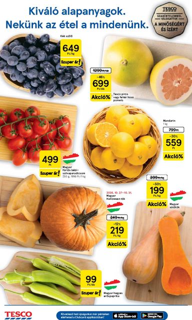 Akciós újság Tesco - Tesco érvényes 10.29.-tól 11.04.-ig - 2 oldal