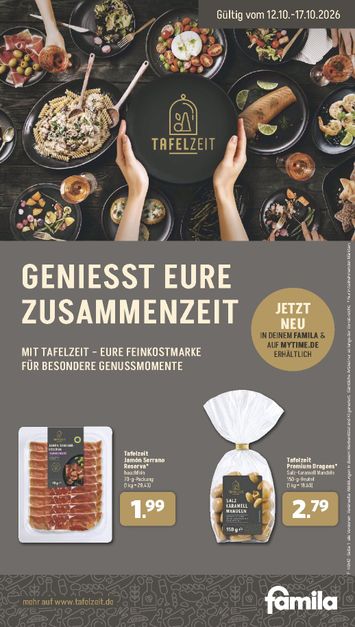Prospekt Famila Nordwest - Famila Nordwest - Tafelzeit gültig ab 12.10. bis 17.10. - seite 1