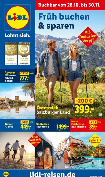 Prospekt Lidl - Lidl - Reise-Highlights gültig ab 28.10. bis 30.11. - seite 1