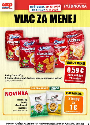 Leták COOP Jednota - COOP Jednota - Vranov nad Topľou od 29.10. do 04.11. - strana 7
