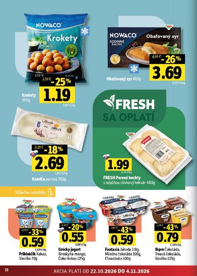 Leták FRESH - Fresh Východné Slovensko od 22.10. do 04.11. - strana 16