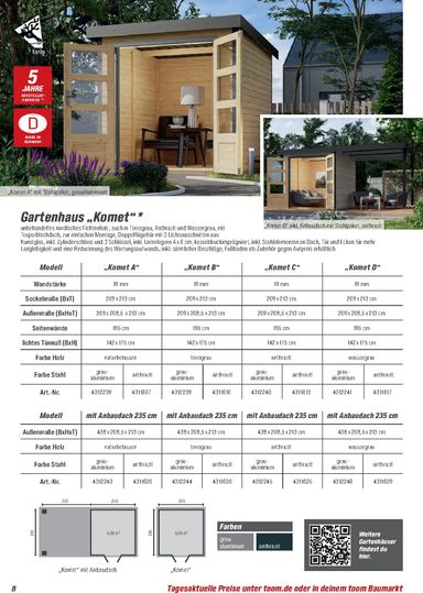 Prospekt toom - Toom - Gartenhäuser & Carports gültig ab 01.03. bis 31.12. - seite 8
