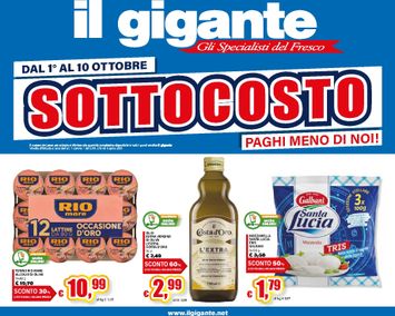 Volantino Il Gigante - Il Gigante - Sottocosto valido dal 01/10 al 10/10 - pagina 1