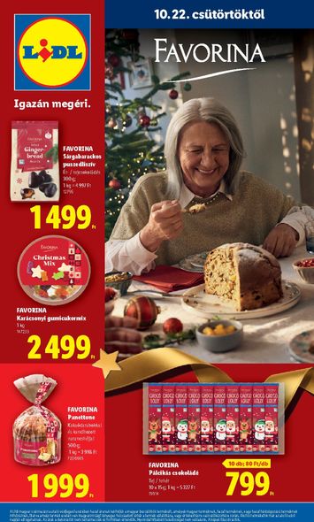 Akciós újság Lidl - Lidl - Favorina érvényes 10.22.-tól 12.24.-ig - 1 oldal