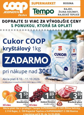 Leták COOP Jednota - COOP Jednota - Žilina od 08.10. do 14.10. - strana 1