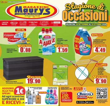 Volantino Maury's - Maury's - Stagione di occasioni valido dal 26/09 al 10/10 - pagina 1