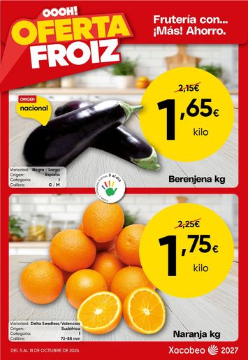 Folleto Froiz - Froiz - Oferta semanal del 05/10 al 11/10 - página 1