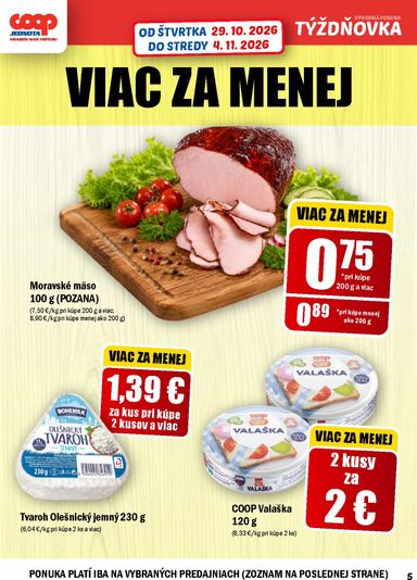 Leták COOP Jednota - COOP Jednota - Vranov nad Topľou od 29.10. do 04.11. - strana 5