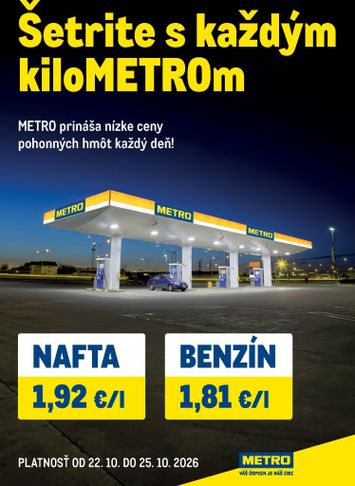 Leták METRO - Metro - Šetrite s každým kiloMETROm od 22.10. do 25.10. - strana 1