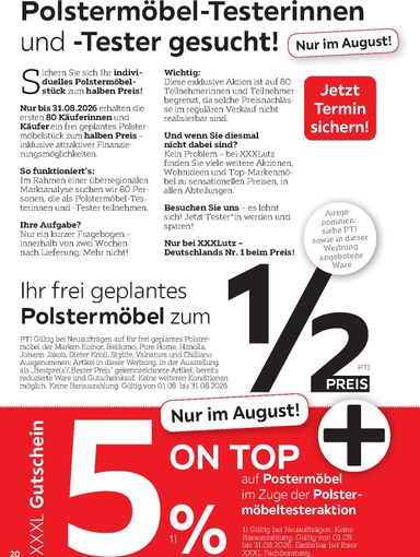 Prospekt XXXLutz - XXXlutz - Freundschaftskartenjournal gültig ab 01.08. bis 31.01. - seite 20