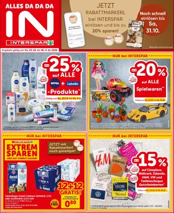 INTERSPAR-Flugblatt - INTERSPAR gültig ab 22.10. bis 04.11. - seite 1