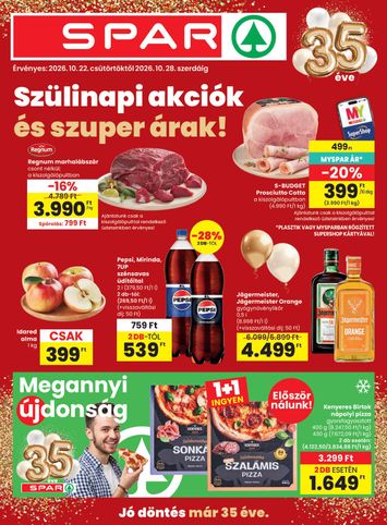 Akciós újság Spar - SPAR érvényes 10.22.-tól 10.28.-ig - 1 oldal