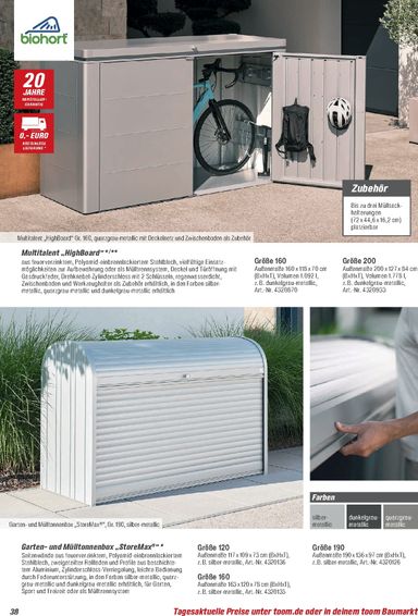 Prospekt toom - Toom - Gartenhäuser & Carports gültig ab 01.03. bis 31.12. - seite 38