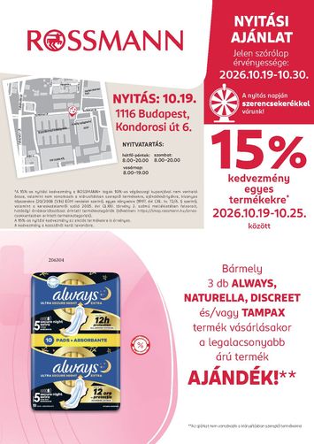 Akciós újság Rossmann - Rossmann - Budapest érvényes 10.19.-tól 10.30.-ig - 1 oldal