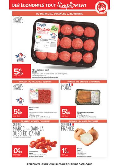 Catalogue Carrefour Market - Carrefour Market - Premier Prix Simpl valable dès le 03/11 au 22/11 - page 2