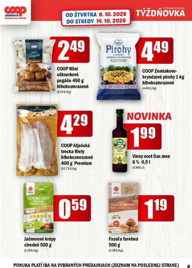 Leták COOP Jednota - COOP Jednota - Vranov nad Topľou od 08.10. do 14.10. - strana 8