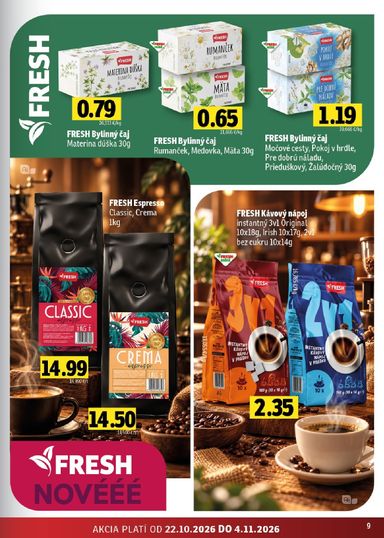Leták FRESH - Fresh - Stredné a západné Slovensko od 22.10. do 04.11. - strana 9