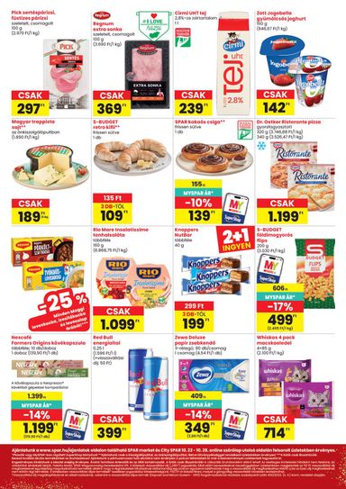 Akciós újság Spar - SPAR - Market, City érvényes 10.22.-tól 10.28.-ig - 2 oldal