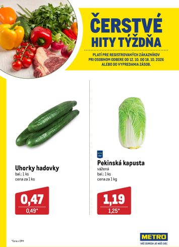 Leták METRO - Metro - Čerstvé hity týždňa - Zelená ponuka od 12.10. do 18.10. - strana 1
