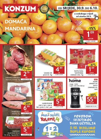 Katalog Konzum - Konzum vrijedi od 30.09. do 06.10. - stranica 1