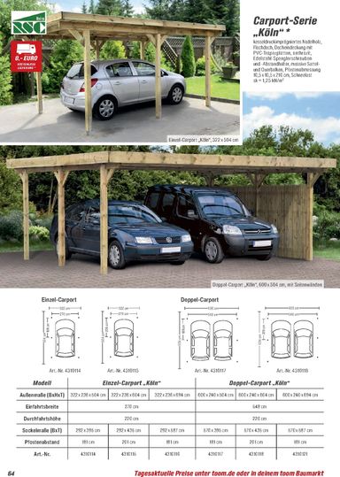 Prospekt toom - Toom - Gartenhäuser & Carports gültig ab 01.03. bis 31.12. - seite 64