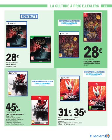 Catalogue E.Leclerc - E.Leclerc - Nos promos du moment valable dès le 13/10 au 24/10 - page 39
