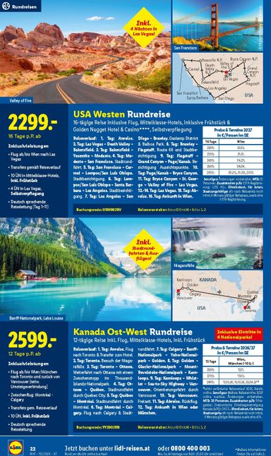 Lidl-Flugblatt - Lidl - Oktober Reise-Highlights gültig ab 30.09. bis 31.10. - seite 22