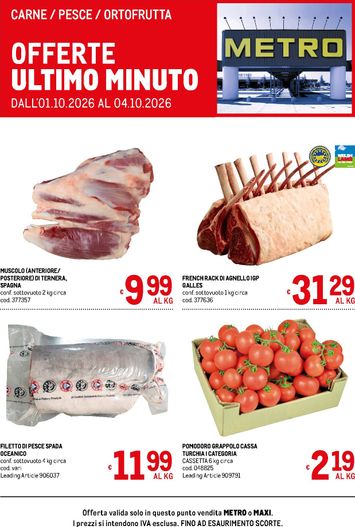 Volantino METRO - Metro - Offerte freschissimi valido dal 01/10 al 04/10 - pagina 1