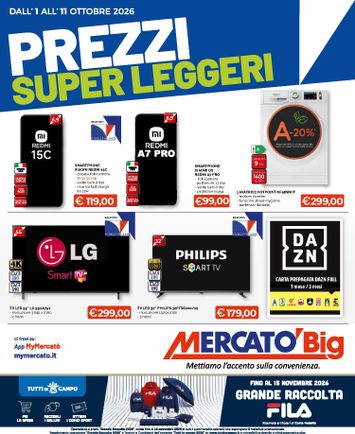 Volantino Mercatò Big - Mercatò Big - Prezzi Super Leggeri valido dal 01/10 al 11/10 - pagina 1