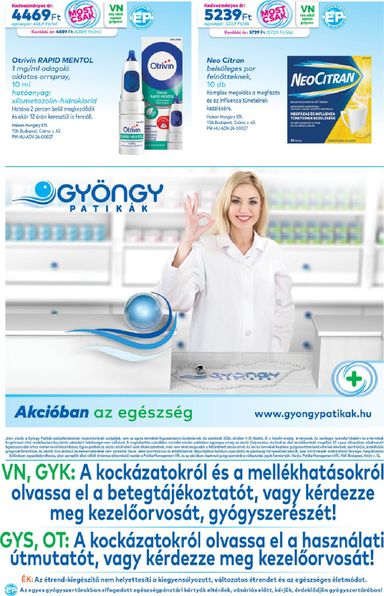 Akciós újság Gyöngy Patikák - Gyöngy Patikák érvényes 10.01.-tól 10.31.-ig - 20 oldal