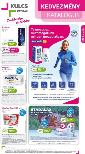 Akciós újság Kulcs Patikák - Kulcs Patika érvényes 10.01.-tól 10.31.-ig - 1 oldal
