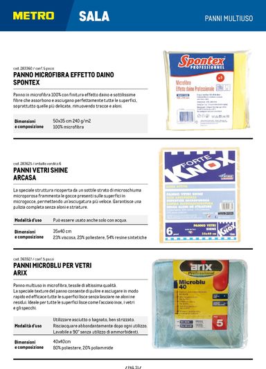 Volantino METRO - Metro - Catalogo Detergenza valido dal 04/06 al 04/06 - pagina 31