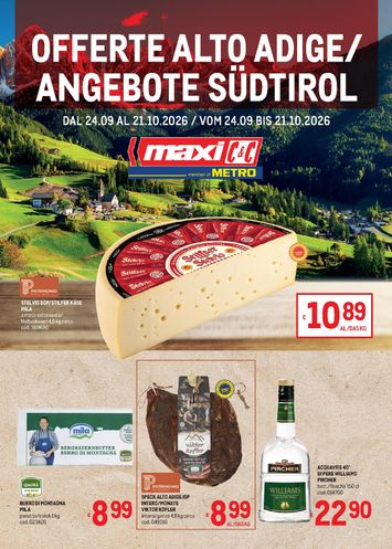 Volantino METRO - Metro - Offerte Alto Adige Merano, Brunico valido dal 24/09 al 21/10 - pagina 1