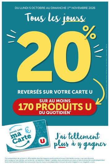 Catalogue Super U - Super U - Ma sélection Carte U valable dès le 05/10 au 01/11 - page 1