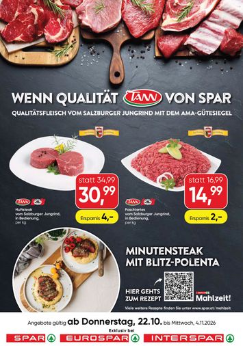 SPAR-Flugblatt - SPAR - Tann gültig ab 22.10. bis 04.11. - seite 1