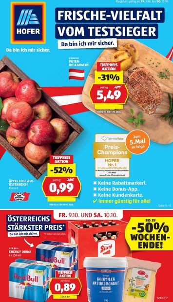 HOFER-Flugblatt - Hofer gültig ab 09.10. bis 15.10. - seite 1