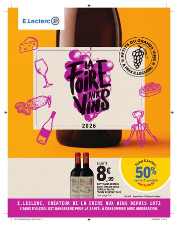 Catalogue E.Leclerc - E.Leclerc - Foire aux vins d'automne valable dès le 29/09 au 10/10 - page 1