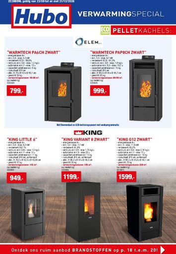 Folder Hubo - Hubo - Verwarmingspecial van 23/09 tot 31/12 - side 1