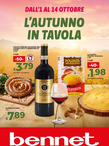 Volantino Bennet - Bennet - L'autunno in Tavola valido dal 01/10 al 14/10 - pagina 1