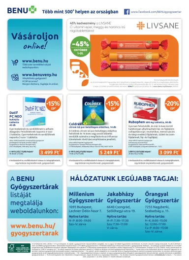 Akciós újság Benu - Benu érvényes 10.01.-tól 10.31.-ig - 32 oldal