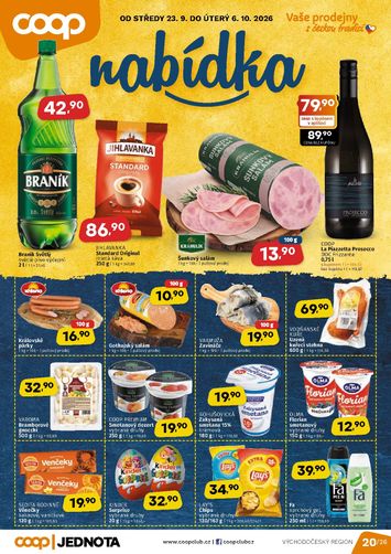 Leták COOP - Coop - Východní Čechy od 23.09. do 06.10. - strana 1
