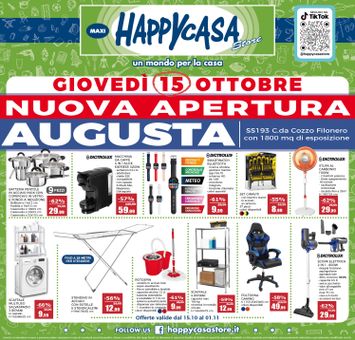 Volantino Happy Casa - Happycasa - Augusta valido dal 15/10 al 01/11 - pagina 1
