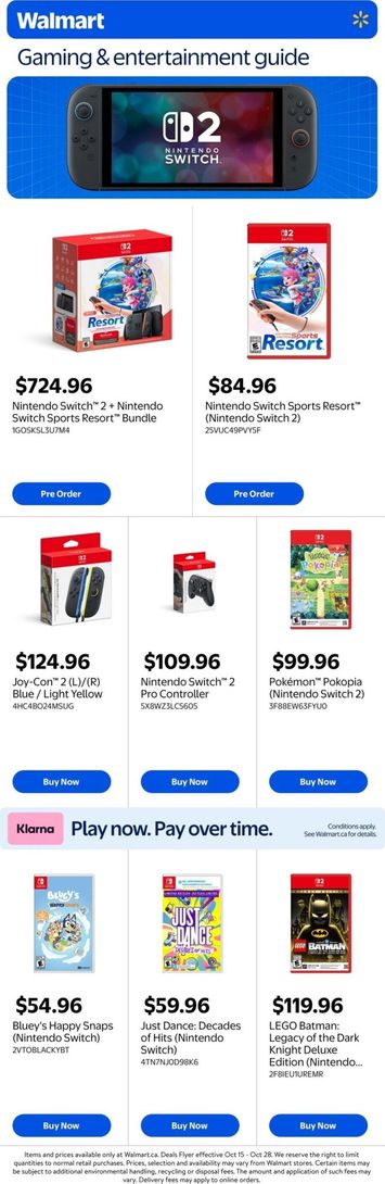 Flyer Walmart - Walmart - Gaming Guide valid since 10-15 until 10-28 - page 1
