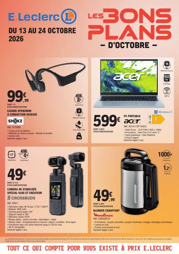 Catalogue E.Leclerc - E.Leclerc - Bons plans d'octobre valable dès le 13/10 au 24/10 - page 1