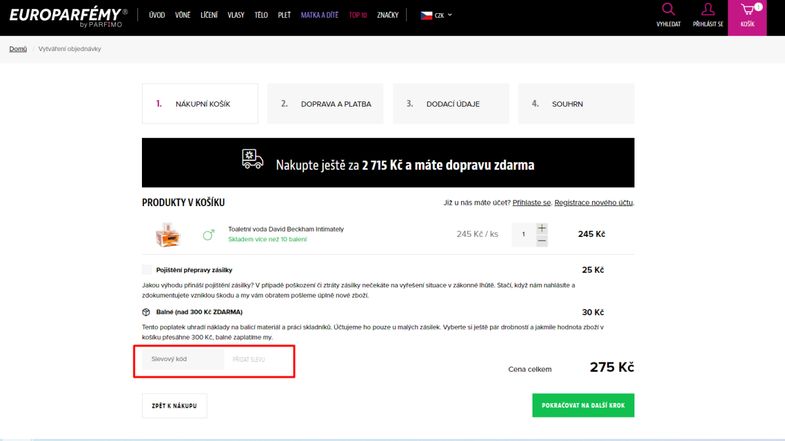 Europarfémy slevový kód