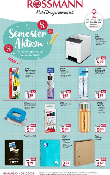 Prospekt Rossmann - ROSSMANN - Semester Angebote gültig ab 05.10. bis 09.10. - seite 1
