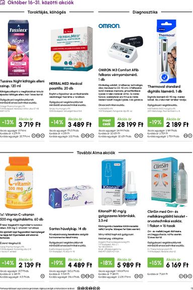 Akciós újság Alma Gyógyszertárak - Alma Gyógyszertárak érvényes 10.01.-tól 10.31.-ig - 19 oldal