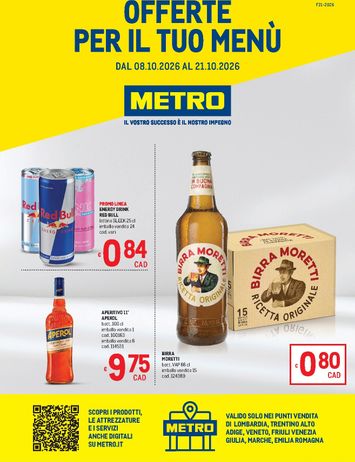 Volantino METRO - Metro - Lombardia, Trentino Alto Adige, Veneto, Friuli Venezia Giulia, Marche, Emilia Romagna valido dal 08/10 al 21/10 - pagina 1